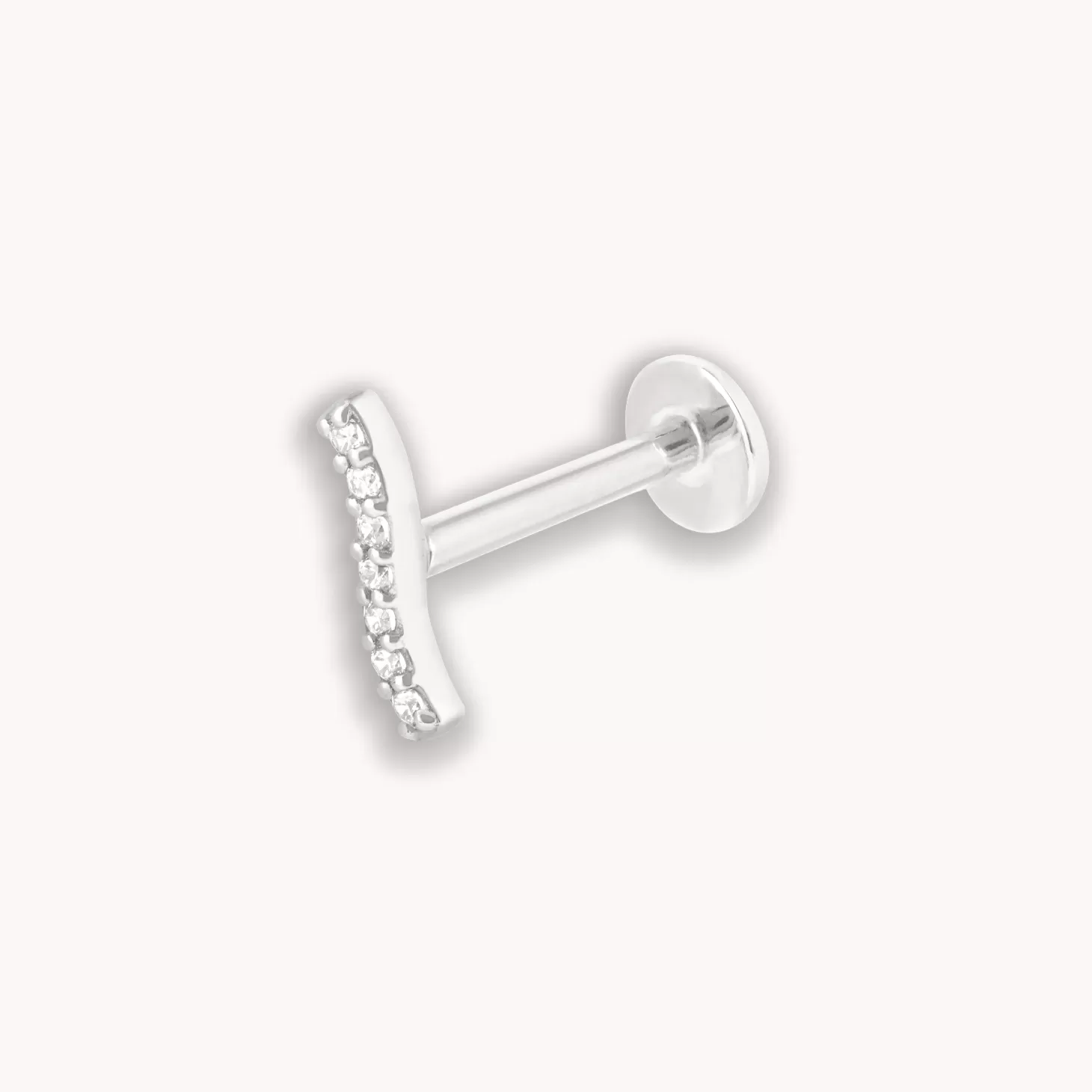 Astrid & Miyu Topaz Wave Piercing Stud 6Mm In Solid White Gold 14K White Gold Best Sale