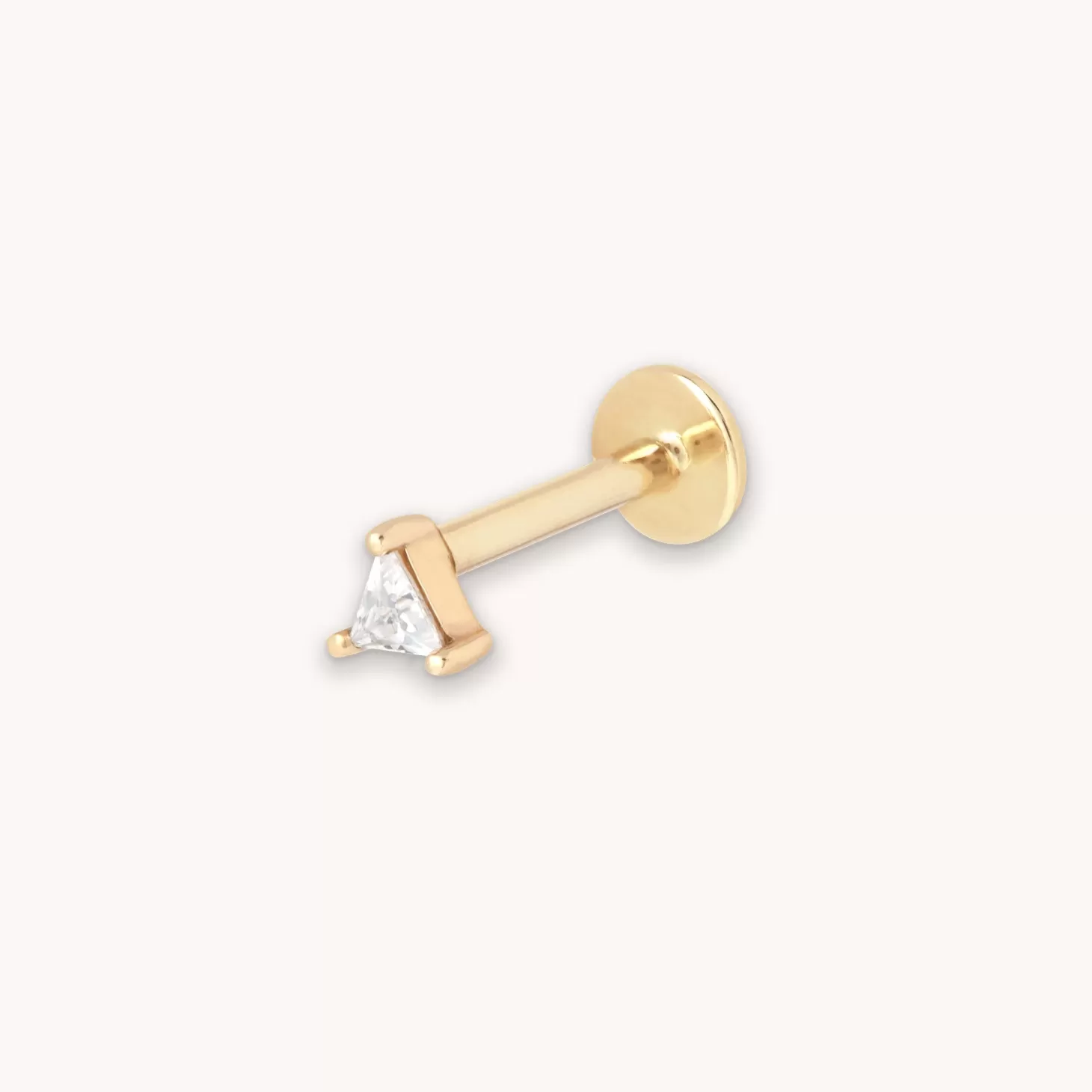 Astrid & Miyu Triangle Piercing Stud In Solid Gold 14K Gold Clearance