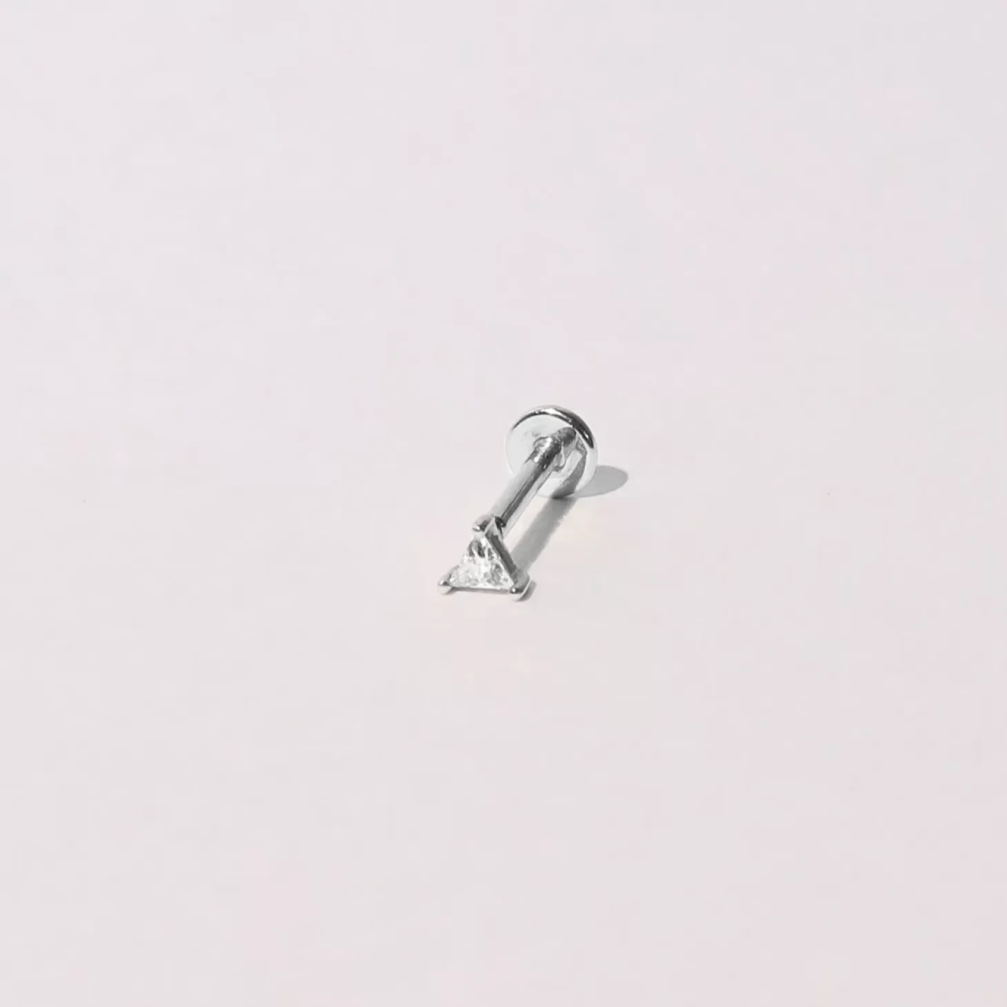 Astrid & Miyu Triangle Piercing Stud In Solid White Gold 14K White Gold Outlet