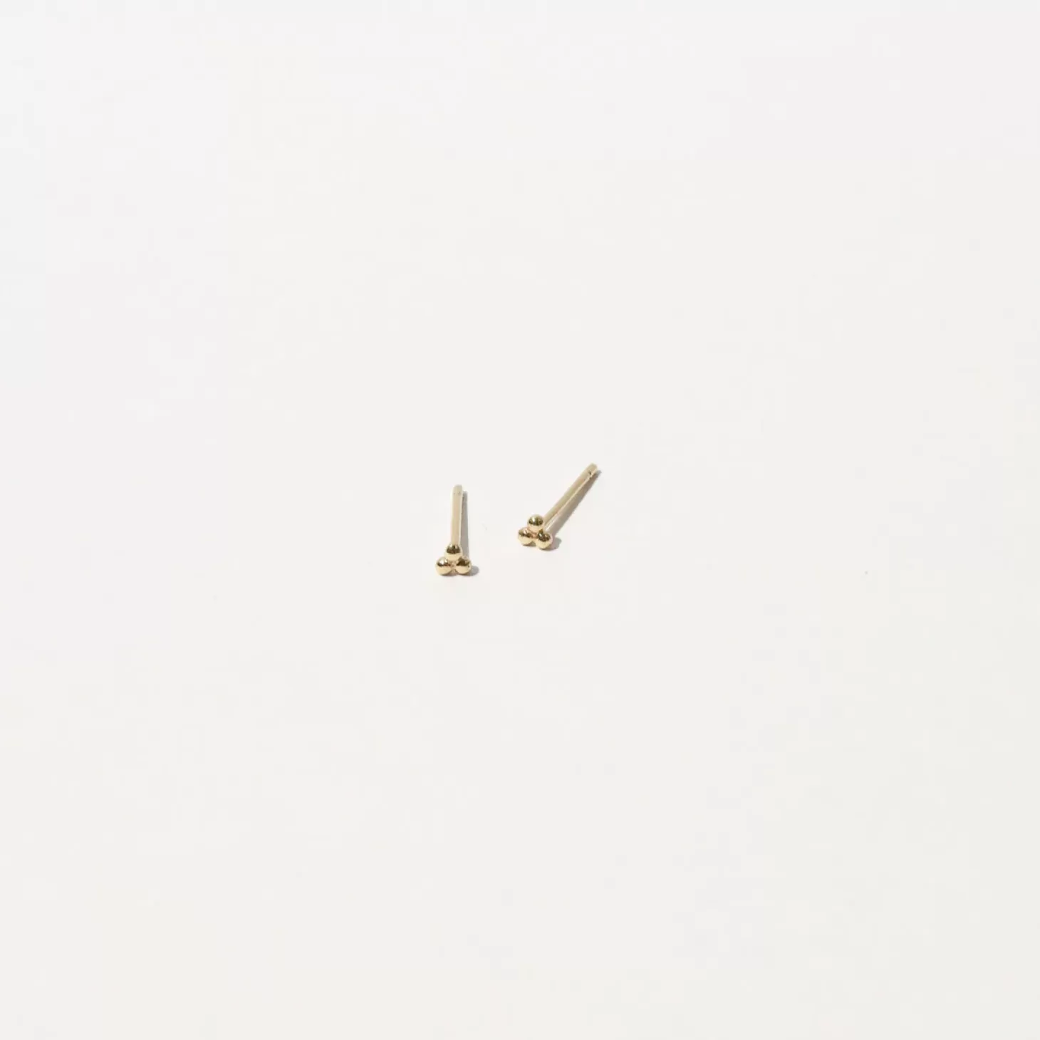 Astrid & Miyu Trinity Stud Earrings In Solid Gold 14K Gold Best
