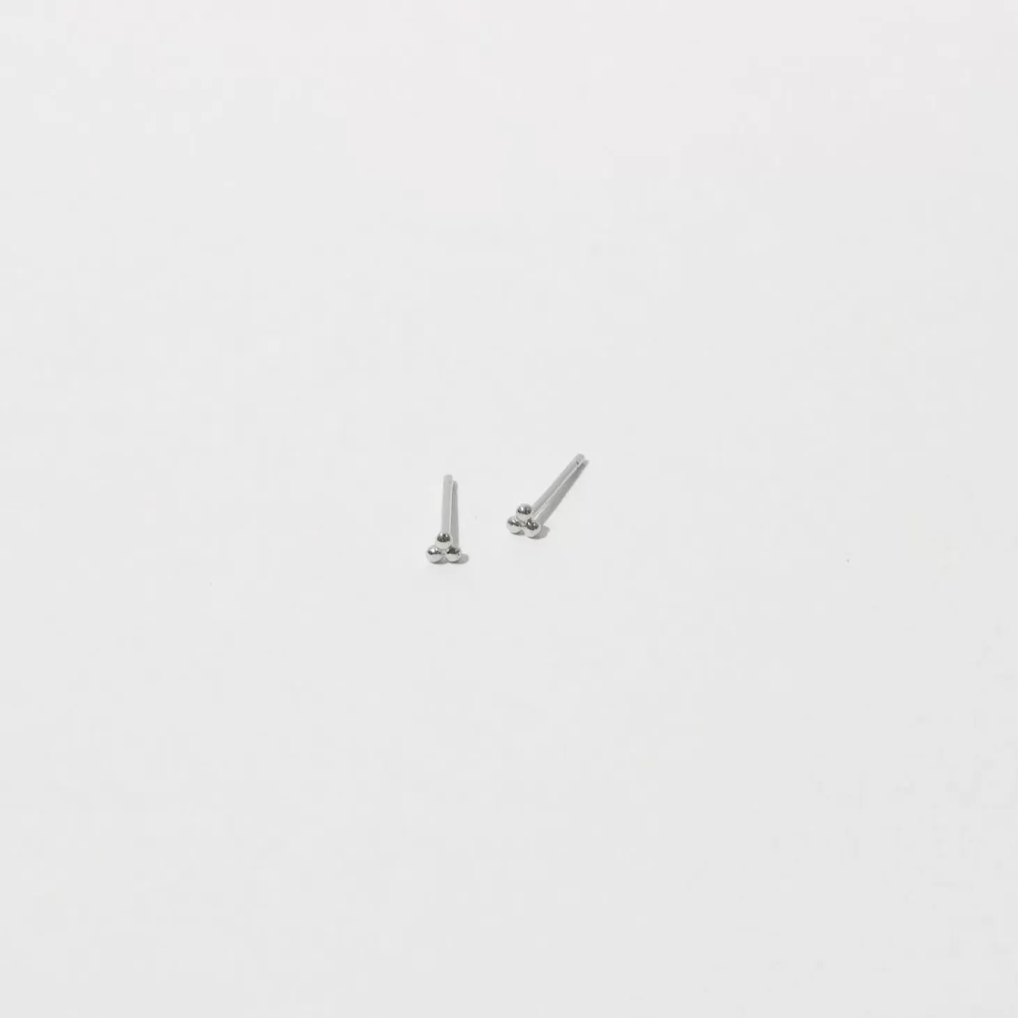 Astrid & Miyu Trinity Stud Earrings In Solid White Gold 14K White Gold Shop