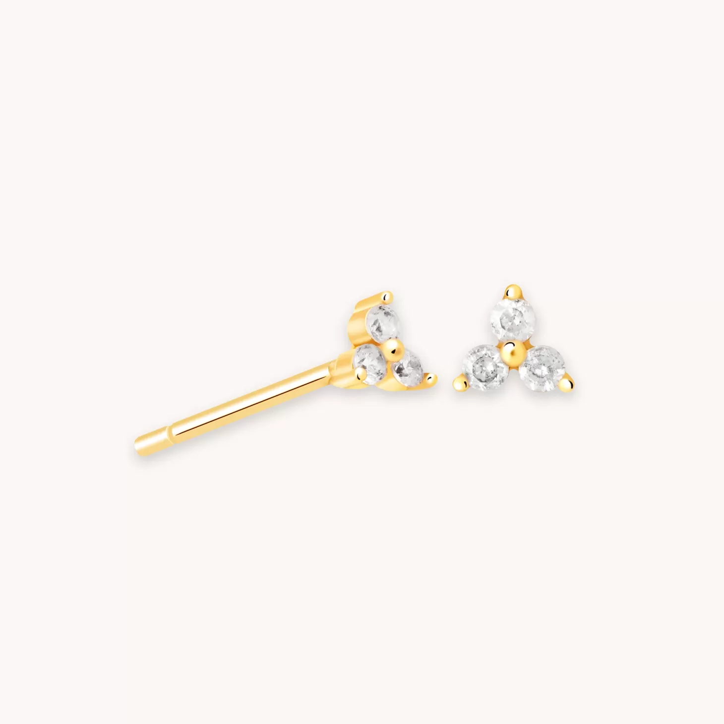 Astrid & Miyu Triple Crystal Stud Earrings In Gold 18K Gold Plated Sterling Silver Online