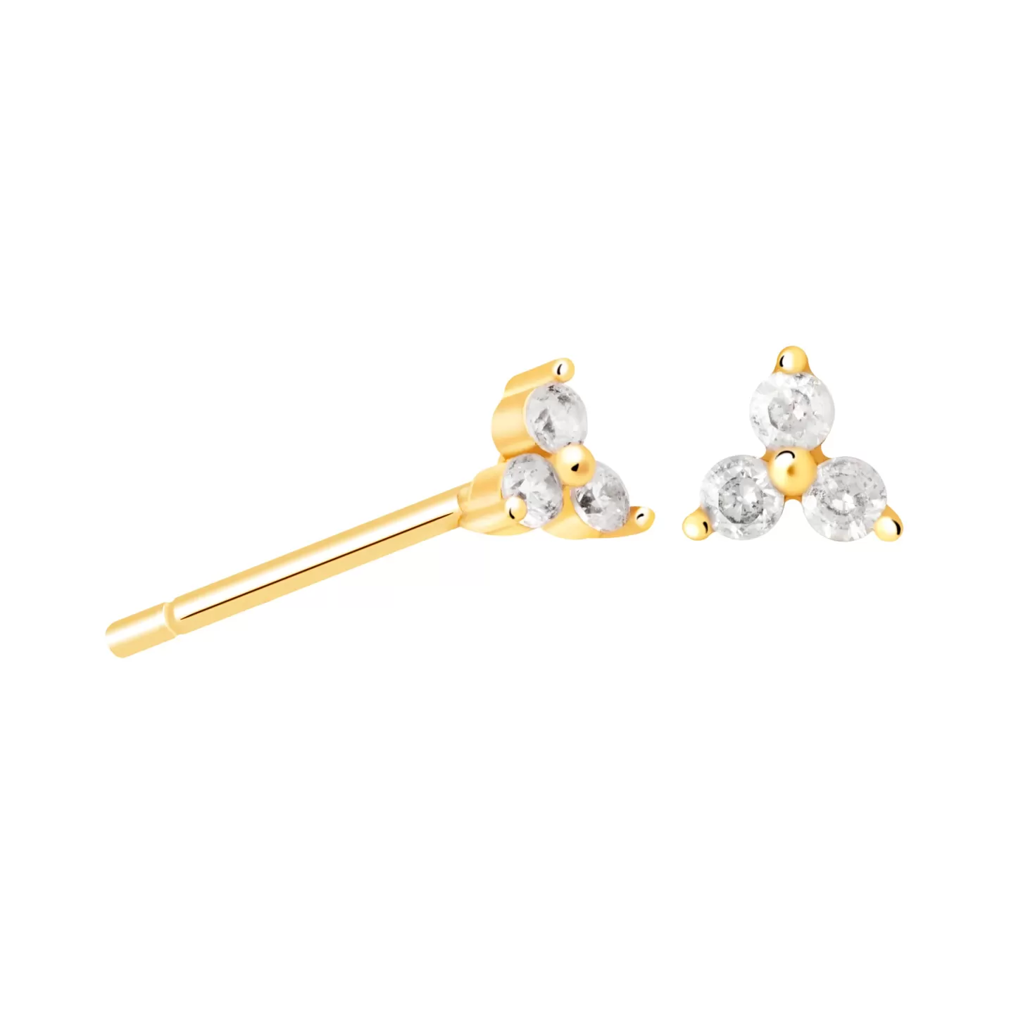 Astrid & Miyu Triple Crystal Stud Earrings In Gold 18K Gold Plated Sterling Silver Online