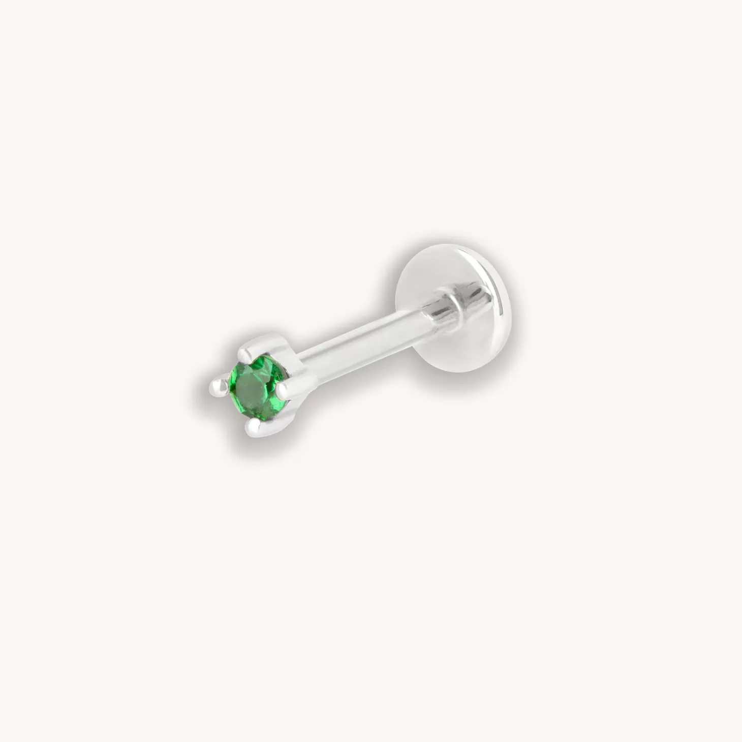 Astrid & Miyu Tsavorite Claw Set Piercing Stud In Solid White Gold 14K White Gold Online
