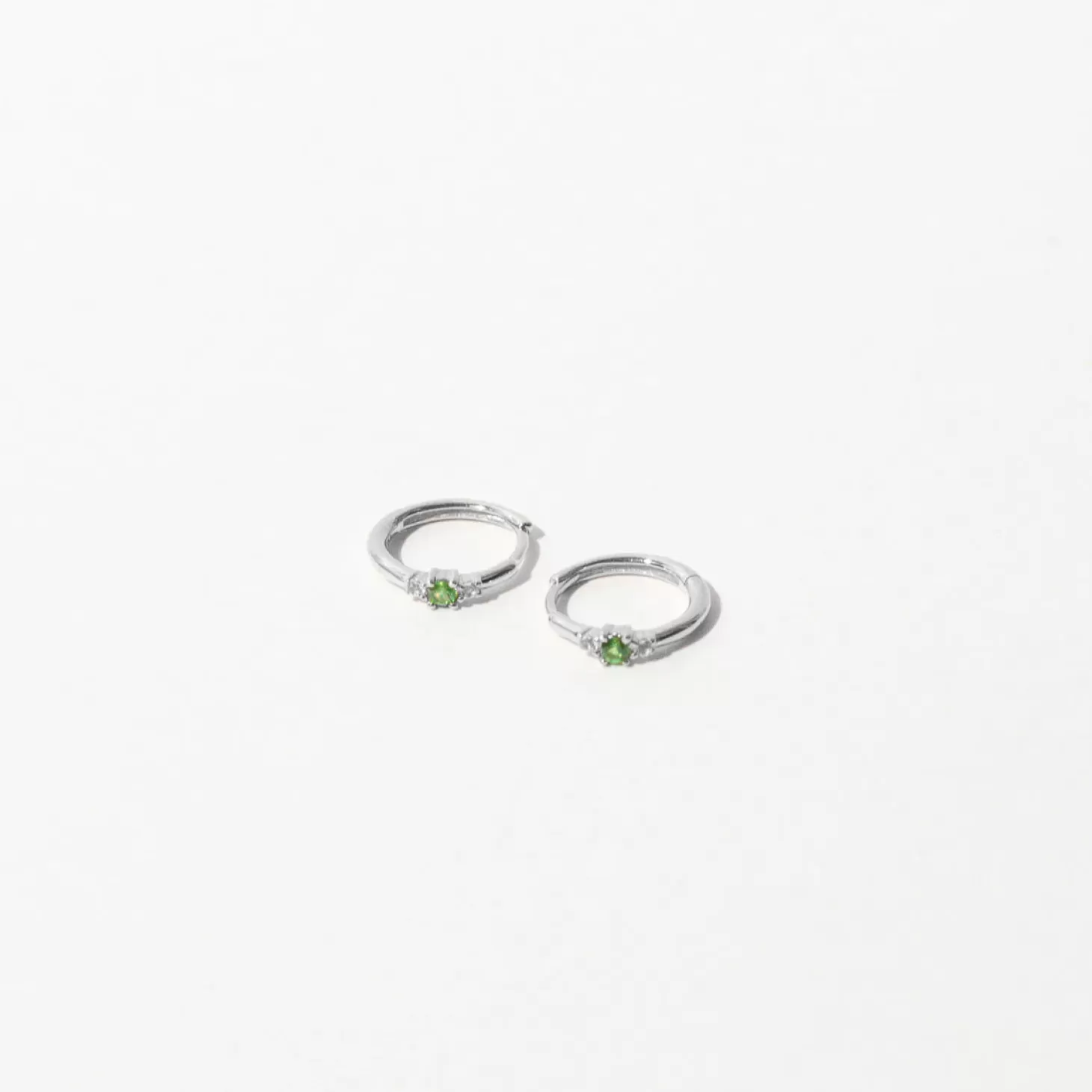 Astrid & Miyu Tsavorite Hoops In Solid White Gold 14K White Gold Best