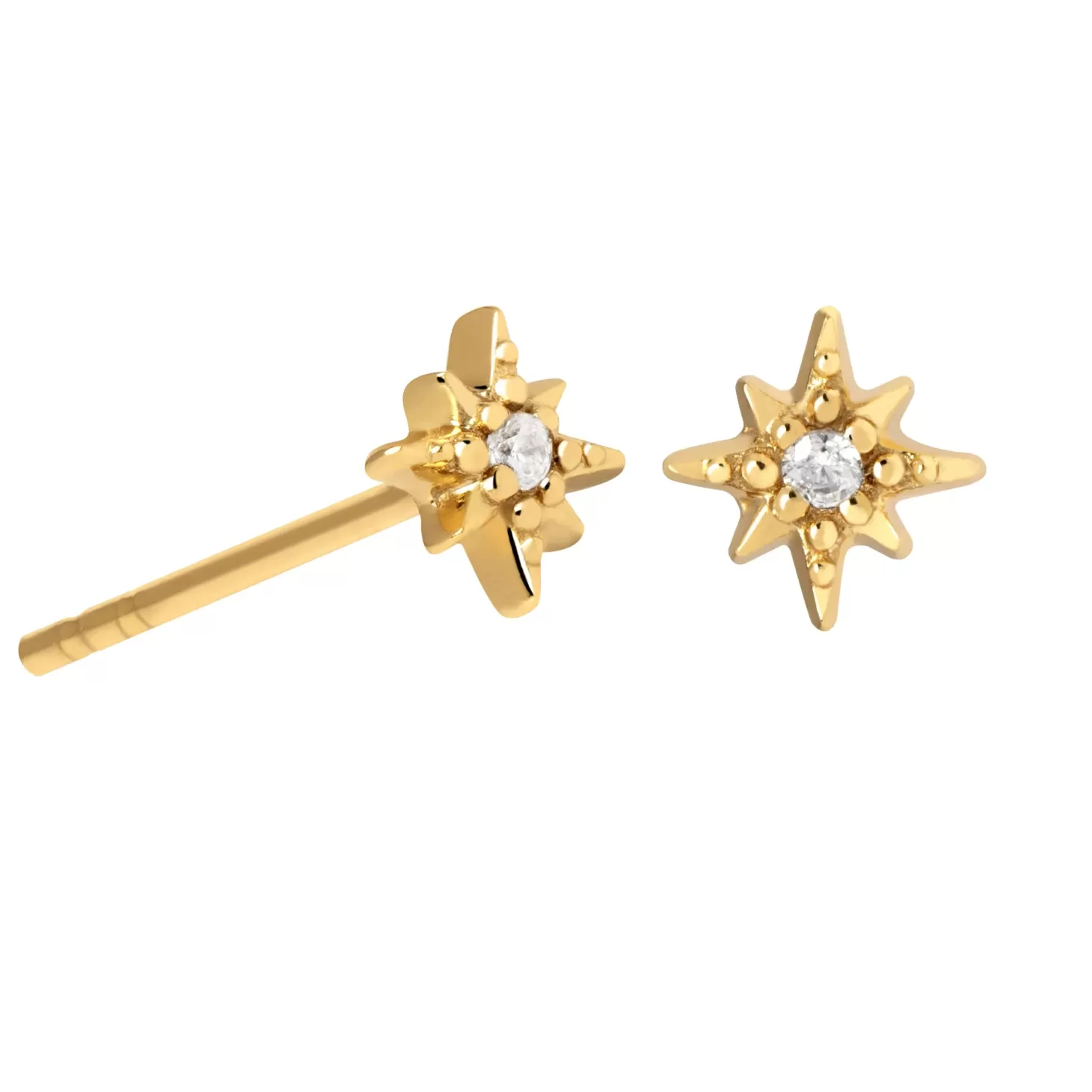 Astrid & Miyu Twilight Star Stud Earrings In Gold 18K Gold Plated Sterling Silver Best