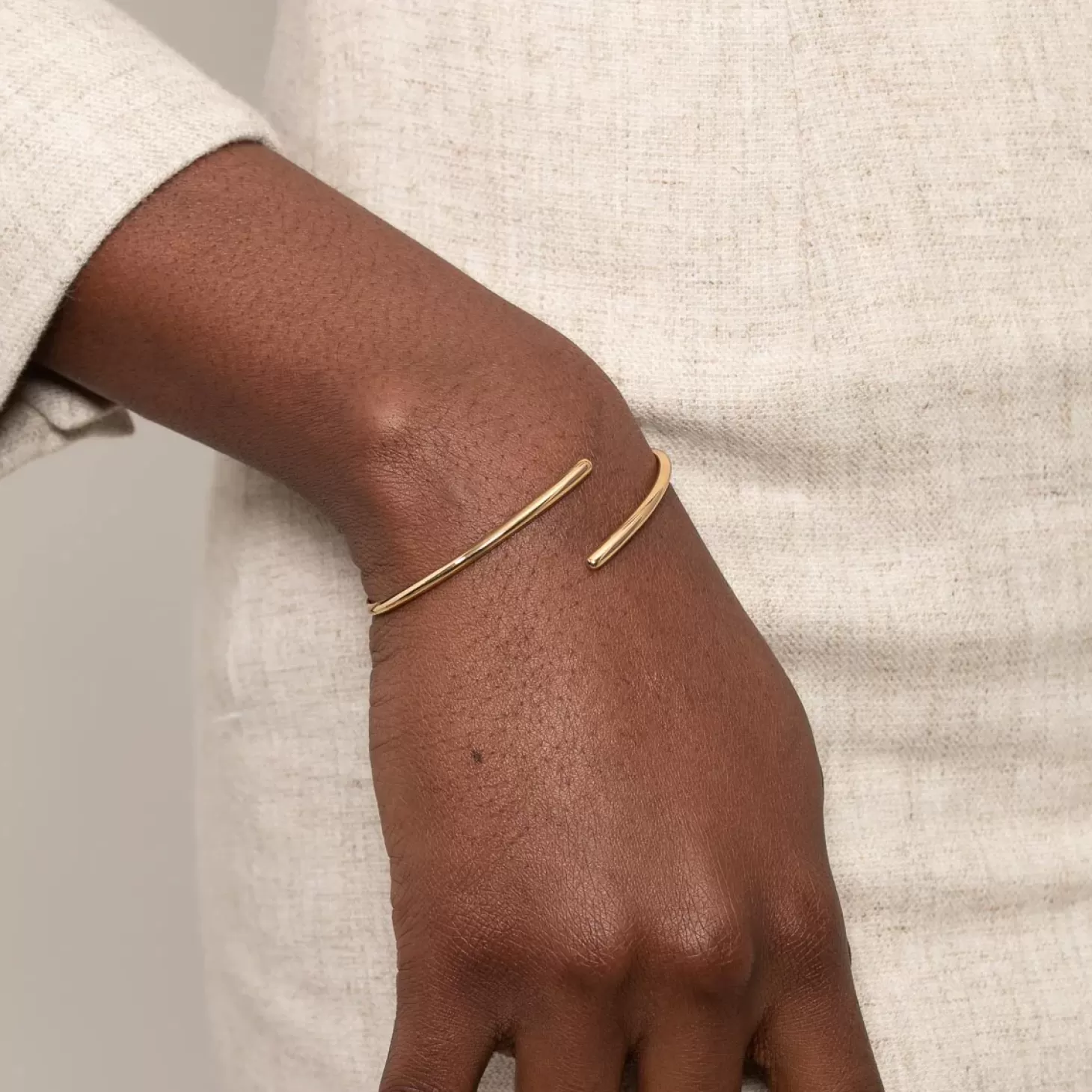Astrid & Miyu Twist Cuff In Gold 18K Gold Plated Sterling Silver Cheap