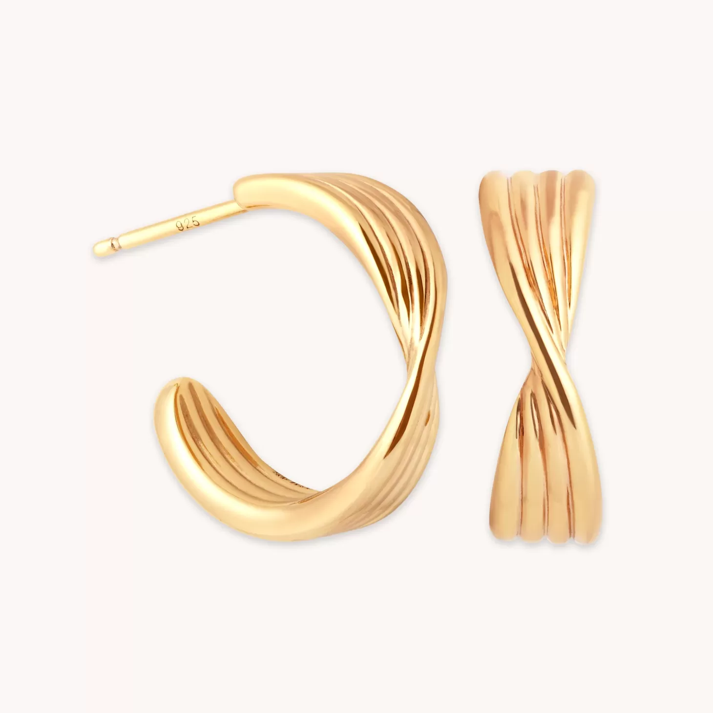 Astrid & Miyu Twist Hoops In Gold 18K Gold Plated Sterling Silver Clearance