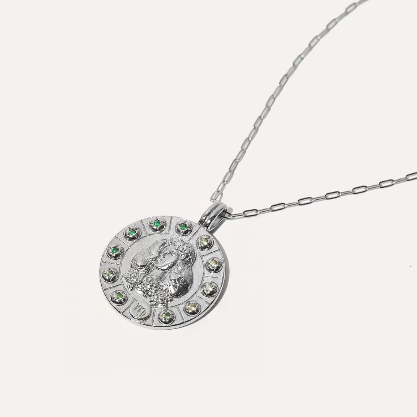 Astrid & Miyu Virgo Bold Zodiac Pendant Necklace In Silver Rhodium Plated Sterling Silver Fashion