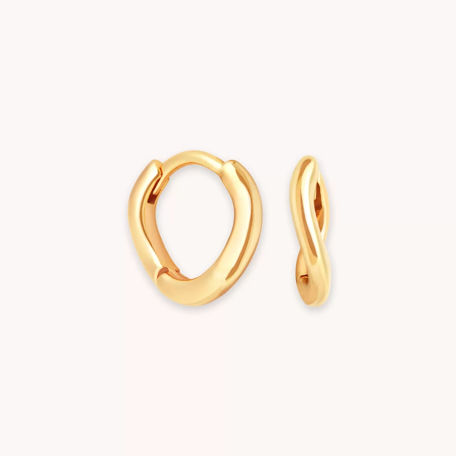 Astrid & Miyu Wave Huggies In Gold 18K Gold Plated Sterling Silver Cheap