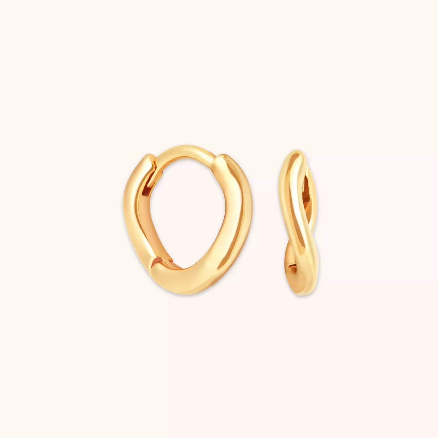 Astrid & Miyu Wave Huggies In Gold 18K Gold Plated Sterling Silver Cheap