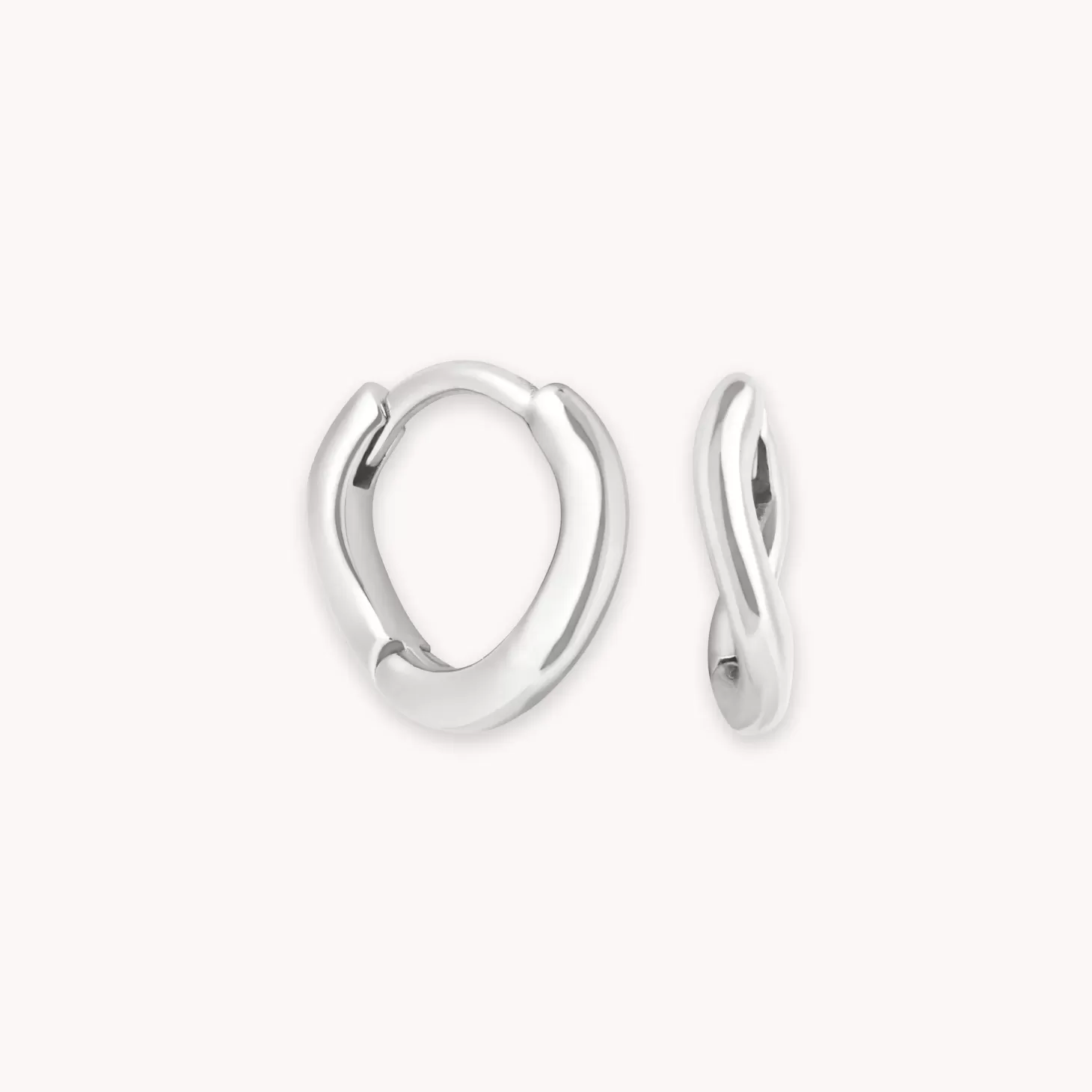 Astrid & Miyu Wave Huggies In Silver Rhodium Plated Sterling Silver Cheap