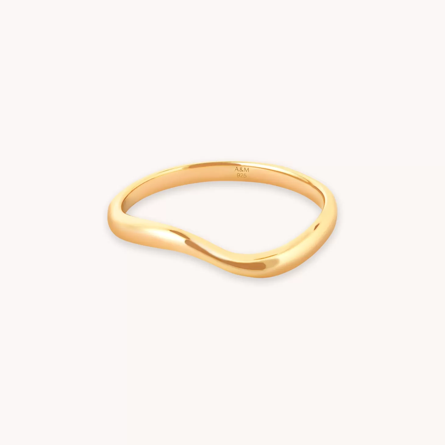 Astrid & Miyu Wave Ring In Gold 18K Gold Plated Sterling Silver Store