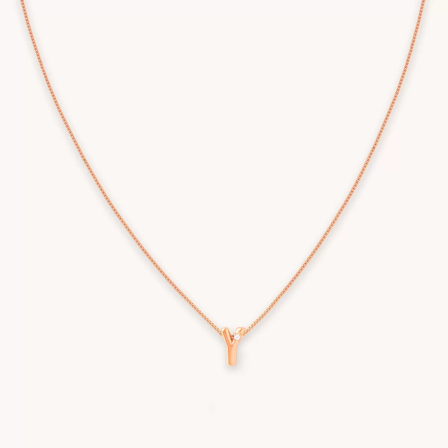 Astrid & Miyu Y Initial Pendant Necklace In Rose Gold 18K Rose Gold Plated Sterling Silver Outlet